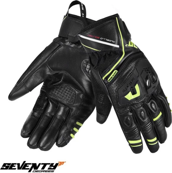 Manusi Moto Piele SD-N30 Mugello Black Yello Fluo