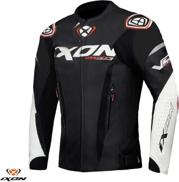 Geaca Moto Piele Vortex 3 MS Black White