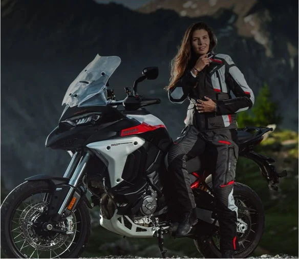 Geaca Moto Textila Dama Midgard LS Grey Black Red