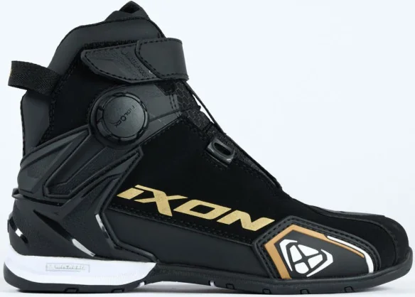 Ghete Moto Dama Bull 2 WP LS Black White Gold