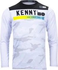 Tricou Bike MTB Elite Camo White Black Yellow Blue