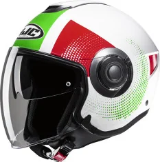 Open-Face-Jet Moto Helmet i40 Pyle White-Green-Red 24 | HJC HJC171441 - Moto24