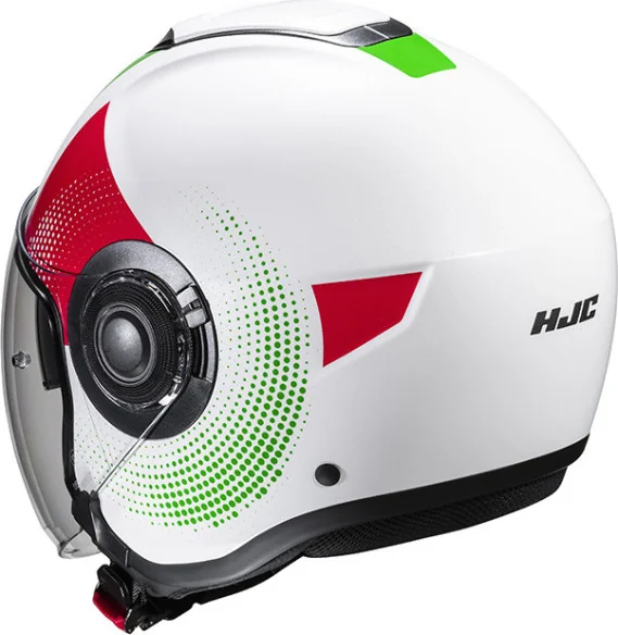 Open-Face-Jet Moto Helmet i40 Pyle White-Green-Red 24 | HJC HJC171441 - Moto24