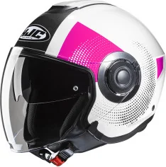 Open-Face-Jet Moto Helmet i40 Pyle White-Black-Pink 24 | HJC HJC171408 - Moto24