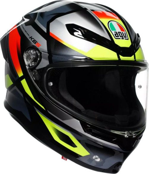 Casca Moto Full-Face K6 S Agv E2206 Mplk Erazer Black Red Yellow Fluo