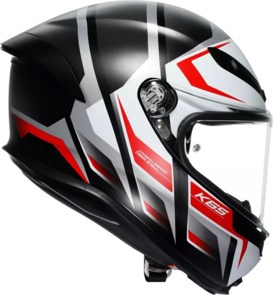 Casca Moto Full-Face K6 S Agv E2206 Mplk Karve Matt Black White Red