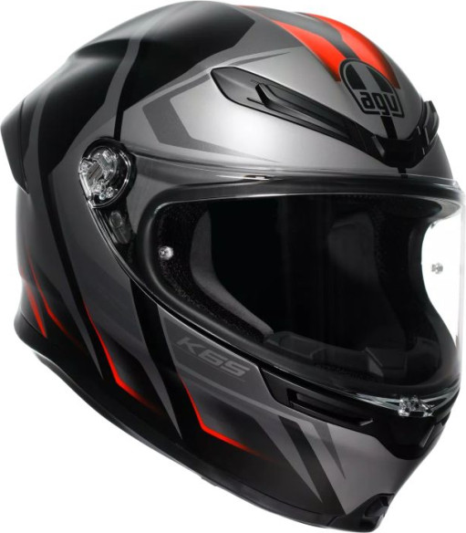 Casca Moto Full-Face K6 S Agv E2206 Mplk Karve Matt Black Grey Red