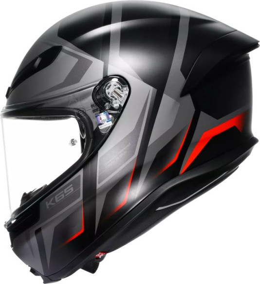 Casca Moto Full-Face K6 S Agv E2206 Mplk Karve Matt Black Grey Red