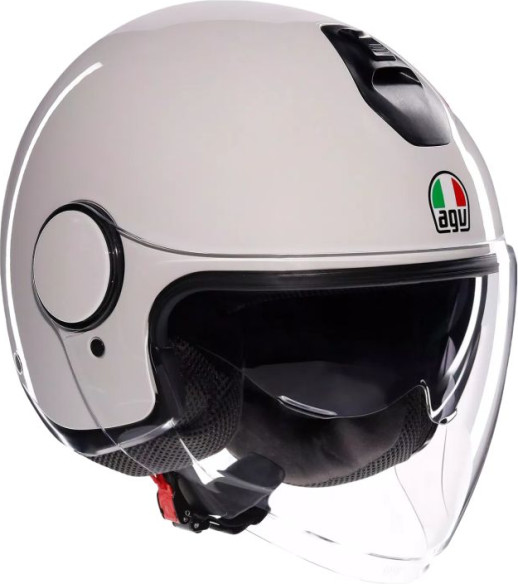 Casca Moto Open-Face Eteres Agv E2206 Levanto Black Silver Red