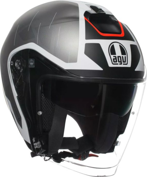 Casca Moto Open-Face Irides Agv E2206 Trieste Black White Red
