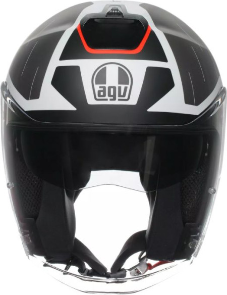 Casca Moto Open-Face Irides Agv E2206 Trieste Black White Red