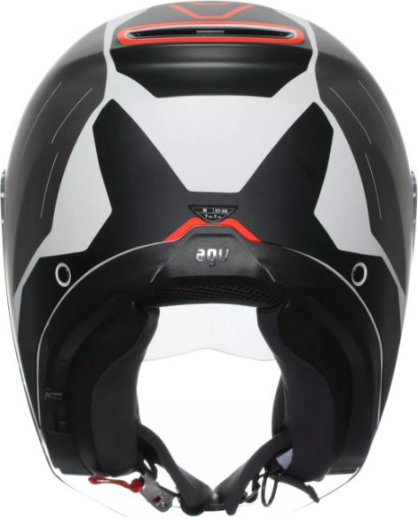 Casca Moto Open-Face Irides Agv E2206 Trieste Black White Red