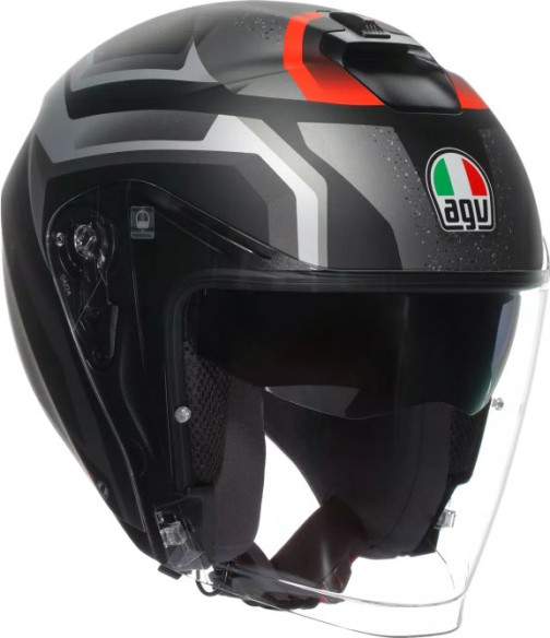 Casca Moto Open-Face Irides Agv E2206 Zurigo Matt Black Grey