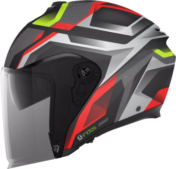 Casca Moto Open-Face Irides Agv E2206 Zurigo Black Red Yellow Fluo