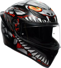 Casca Moto Full-Face K1 S Agv E2206 Lyzard Matt Black Grey Red