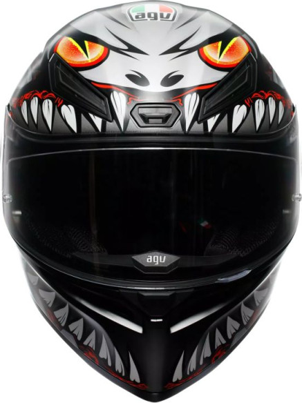 Casca Moto Full-Face K1 S Agv E2206 Lyzard Matt Black Grey Red