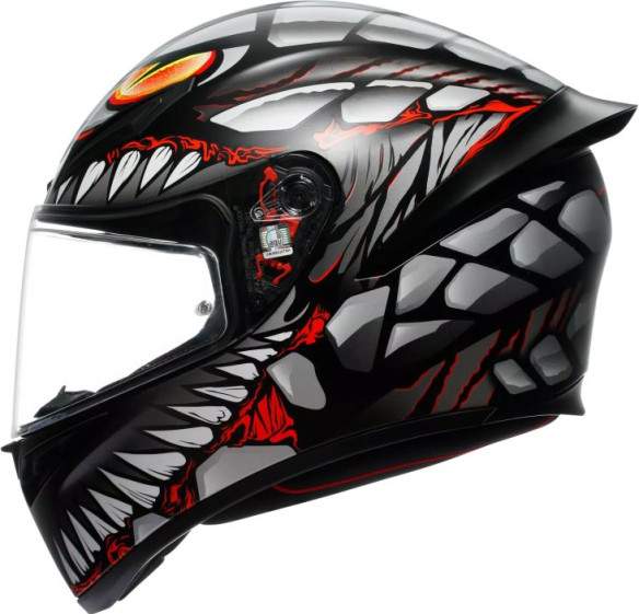 Casca Moto Full-Face K1 S Agv E2206 Lyzard Matt Black Grey Red