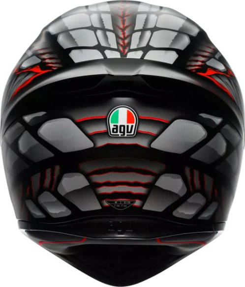Casca Moto Full-Face K1 S Agv E2206 Lyzard Matt Black Grey Red