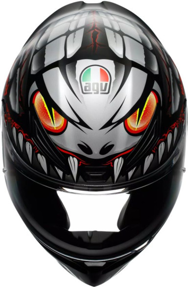 Casca Moto Full-Face K1 S Agv E2206 Lyzard Matt Black Grey Red