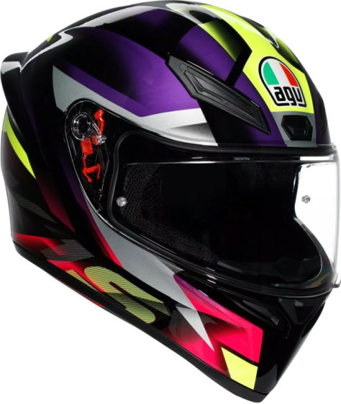 Casca Moto Full-Face K1 S Agv E2206 Fastlap Black Purple Pink