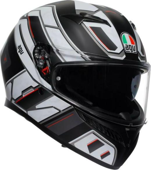 Casca Moto Full-Face K3 Agv E2206 Mplk Rivia Matt Black White