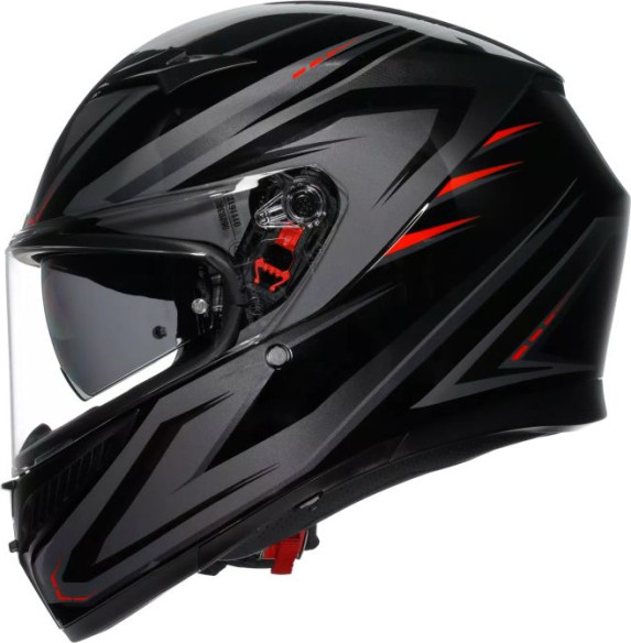 Casca Moto Full-Face K3 Agv E2206 Mplk Syth Black Red