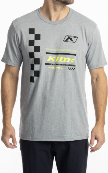 Tricou Checkered Flag Tri-blend Heathered Gray Black 25