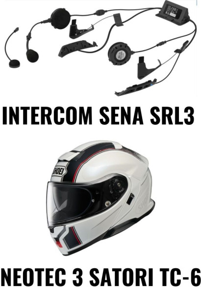 Combo Casca NEOTEC 3 SATORI TC-5 Intercom Sena SRL3