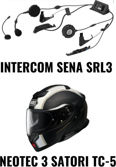 Combo Casca NEOTEC 3 SATORI TC-6 Intercom Sena SRL3