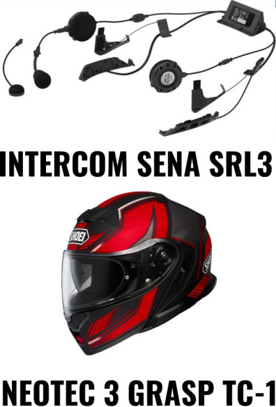 Combo Casca NEOTEC 3 GRASP TC-1 Intercom Sena SRL3