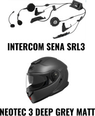 Combo Casca NEOTEC 3 Deep Grey Matt Intercom Sena SRL3