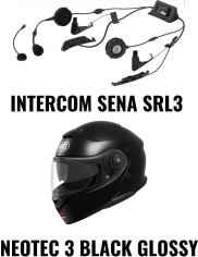 Combo Casca NEOTEC 3 Black Matt Intercom Sena SRL3