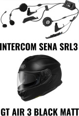 Combo Casca GT AIR 3 Black Matt Intercom Sena SRL3