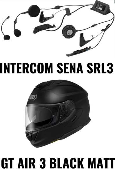 Combo Casca GT AIR 3 Black Matt Intercom Sena SRL3