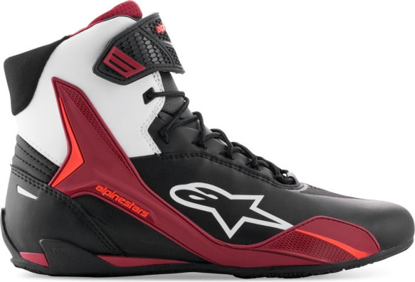 Ghete Moto Dama Faster V4 Black White Red 25