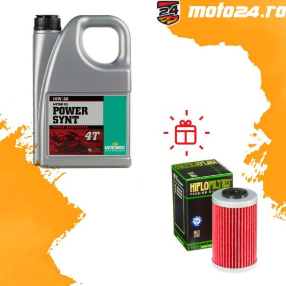 Oferta Power Synt 10W60 4L Bonus Filtru Ulei Hiflofiltro la alegere (Max.35 Ron)