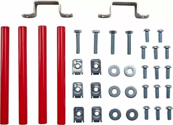 Radiator Braces Aluminum, Red, Silver