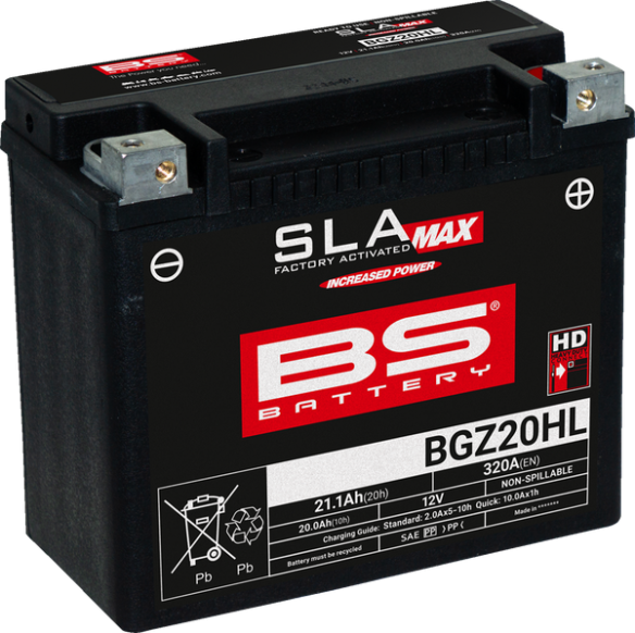 Sla Max Factory- Activated Agm Maintenance-free Battery Black
