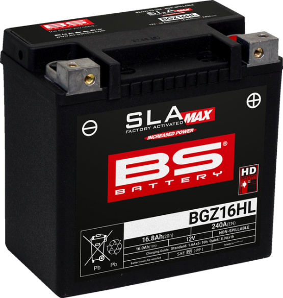 Sla Max Factory- Activated Agm Maintenance-free Battery Black