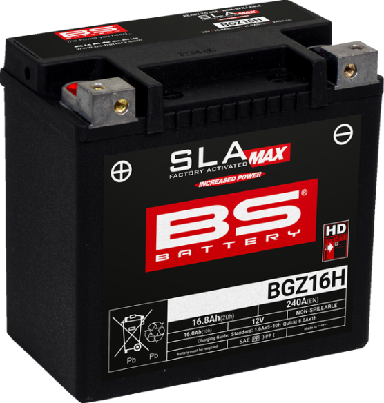 Sla Max Factory- Activated Agm Maintenance-free Battery Black