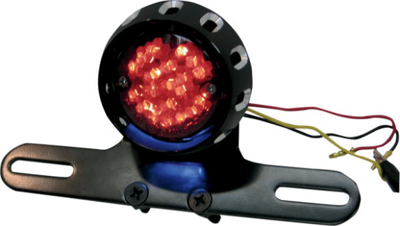 Custom Bobber Led Taillight And License Plate Mount Red