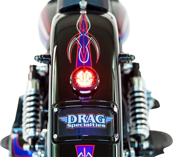 Custom Bobber Led Taillight And License Plate Mount Red
