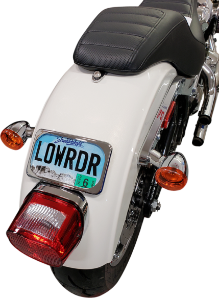 Large Radius Three-bolt Style License Plate Mount Assembly Gloss Black