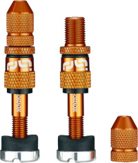 Quick Fill Schrader Tubeless Valve Set Orange