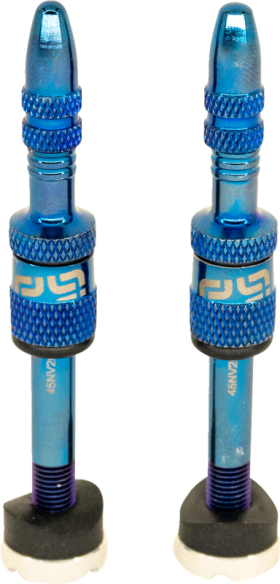 Quick Fill Presta Tubeless Valve Set Blue