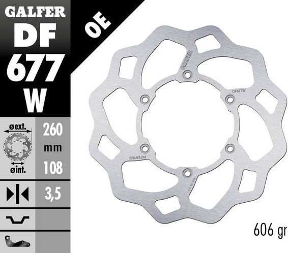 Wave Brake Rotor Silver, Polished