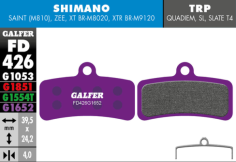 G1652 E-bike Brake Pads Purple
