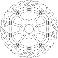 Flame Series Floating Rotor Black, Silver