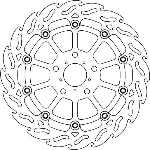 Flame Series Floating Rotor Black, Silver