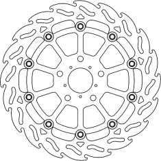 Flame Series Floating Rotor Black, Silver